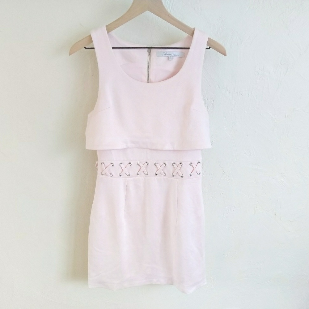 Lovers + Friends Blush Pink Suede Pristine Dress S - Picture 2 of 8